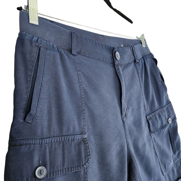Soft Surroundings Womens Pali Shorts Size Medium Navy Blue Cargo Relaxed Modest - Picture 4 of 11